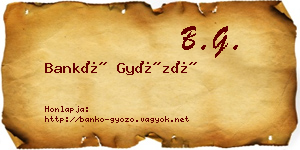 Bankó Győző névjegykártya